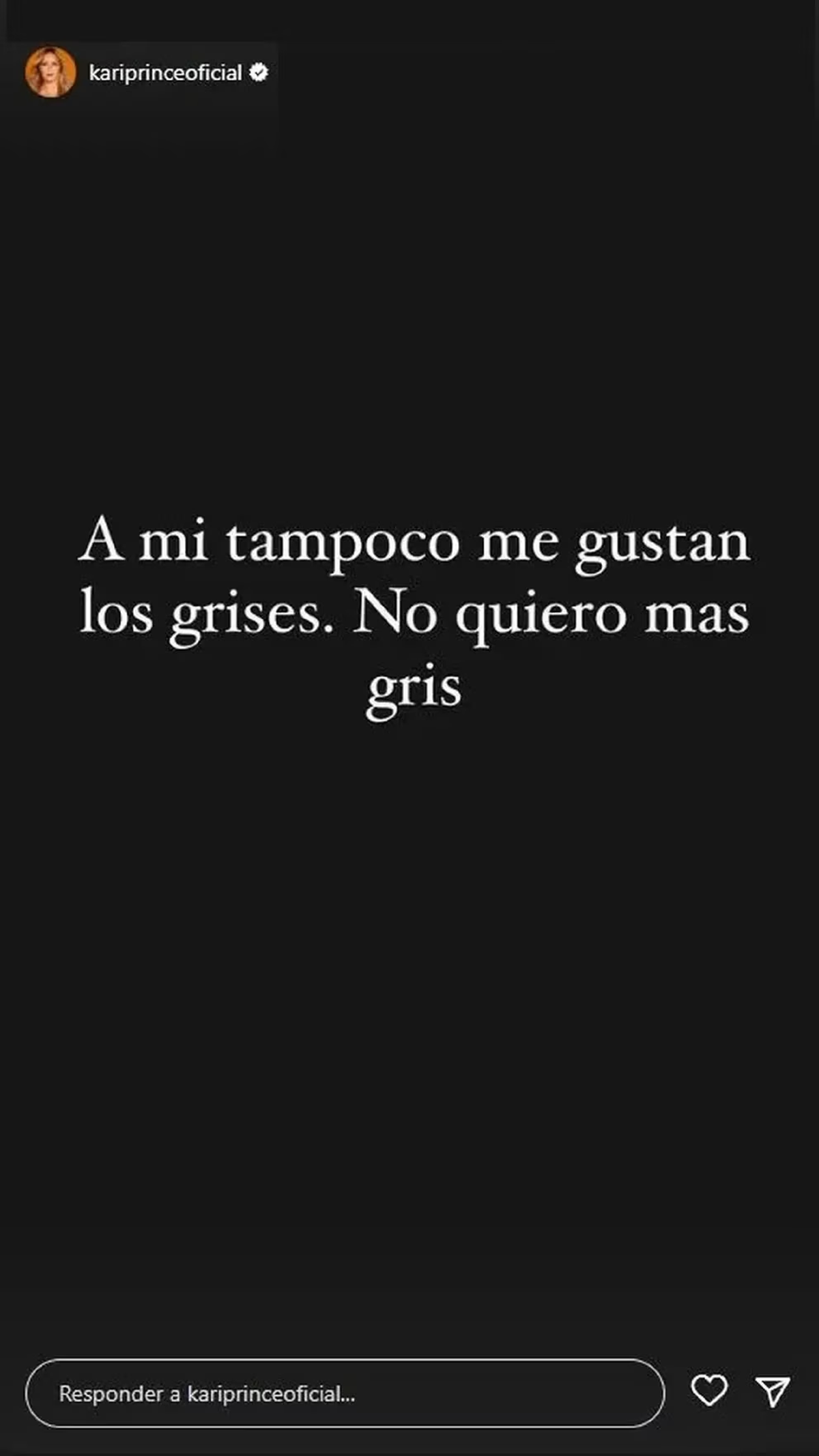 La publicación de Karina que preocupó a sus seguidores (Instagram)