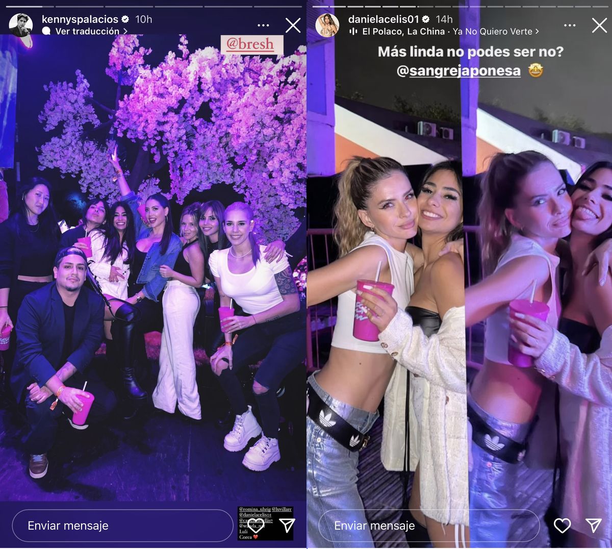 Daniela Celis compartió fotos con Wanda Nara y la China Suárez y fue acusada de jugar a dos puntas.