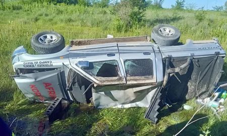 Así quedó la camioneta tras el accidente. Así quedó la camioneta tras el accidente.