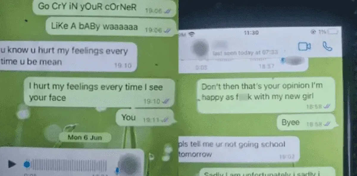 Los chats que encontró la mujer. 