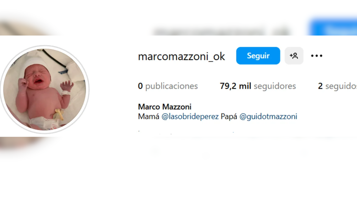 La bebé de Sol Pérez y Guido Mazzoni tiene cuenta de Instagram. La bebé de Sol Pérez y Guido Mazzoni tiene cuenta de Instagram.