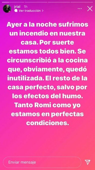 El descargo de Jorge Rial tras el incendio en suc asa. 