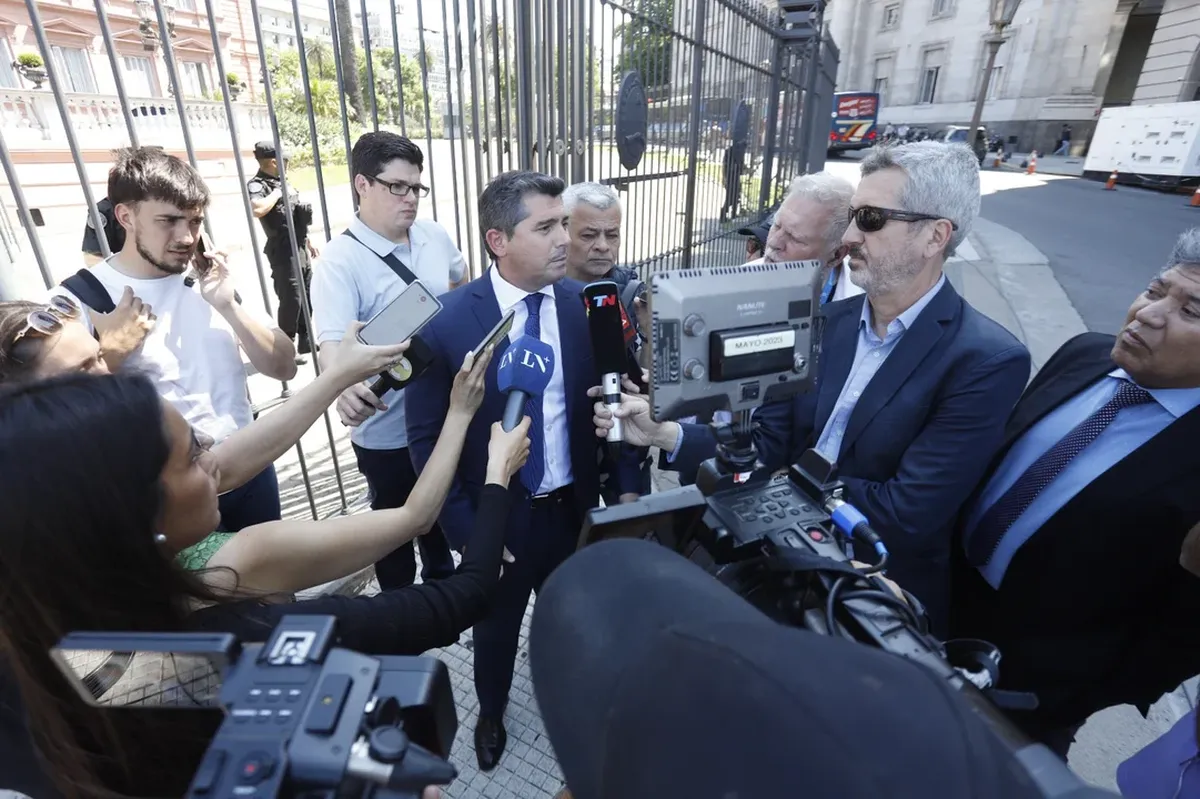 Marcelo Orrego formuló declaraciones al ingresar a la Casa Rosada pasadas las 15 para reunirse con el designado ministro del Interior, Diego Santilli, y el jefe de Gabinete, Manuel Adorni.