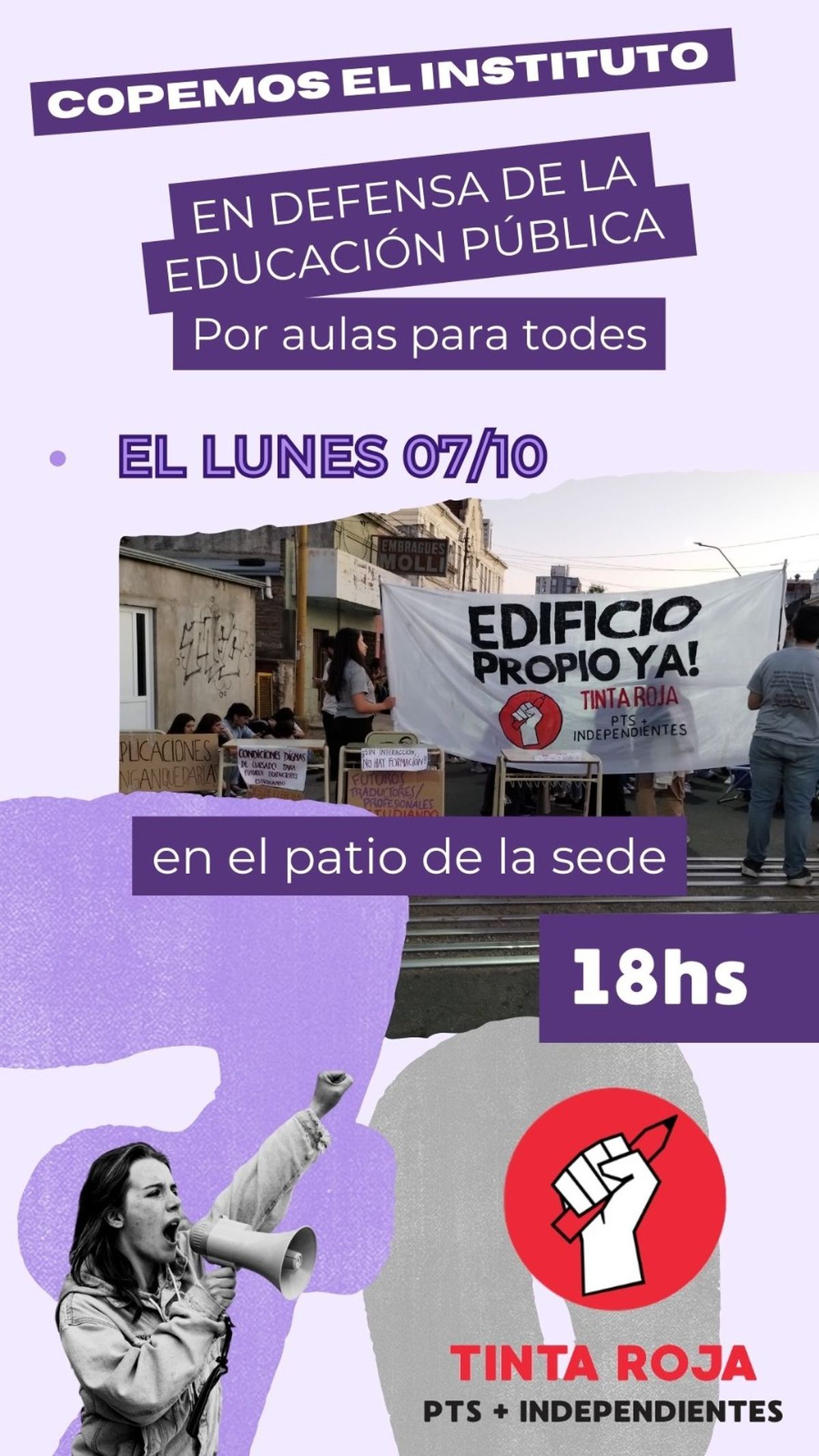 La convocatoria de tinta roja, la agrupación estudiantil del ISP N.° 8 Almirante Brown. La convocatoria de tinta roja, la agrupación estudiantil del ISP N.° 8 Almirante Brown.
