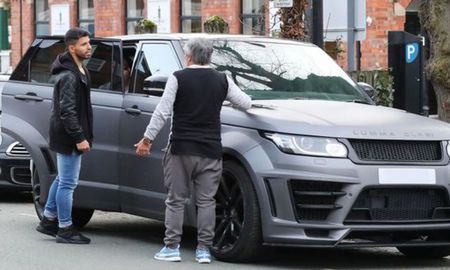 El Kun Agüero con su camioneta. El Kun Agüero con su camioneta.