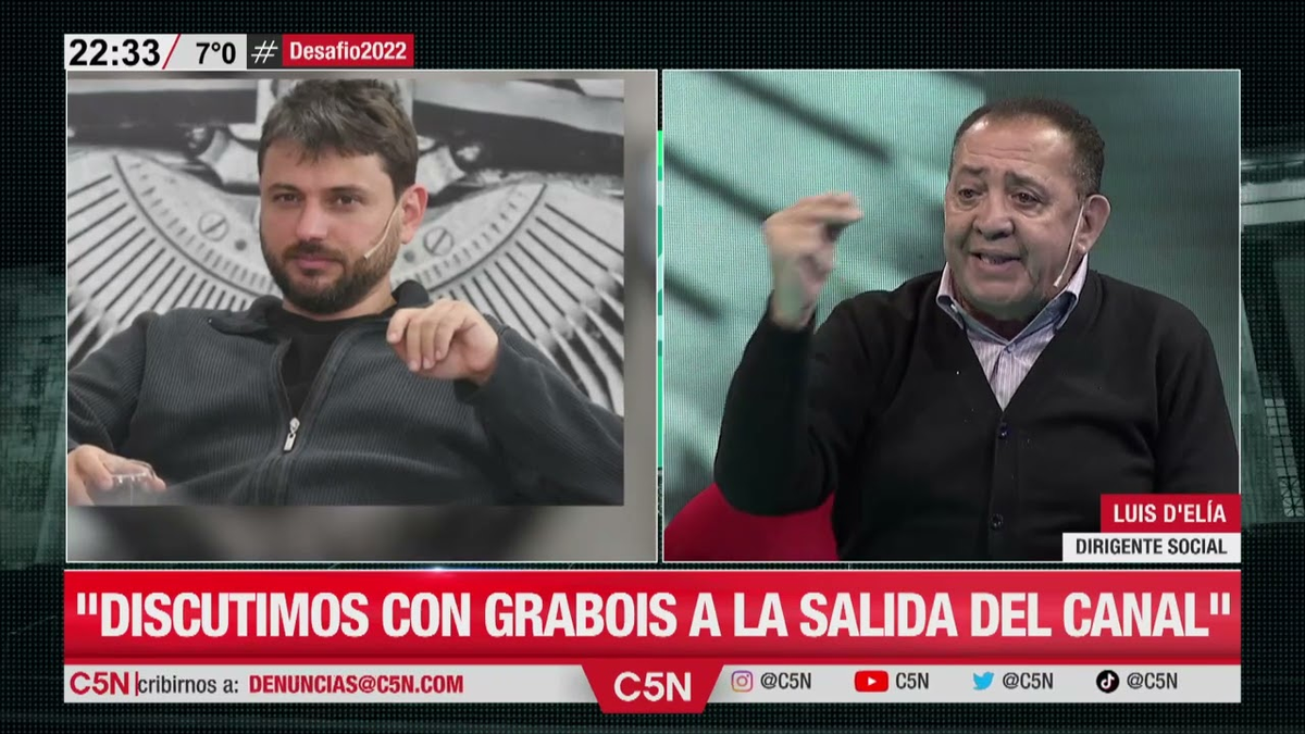Luis DElia y Juan Grabois se enfrentaron en un canal de televisión y tuvieron que separarlos