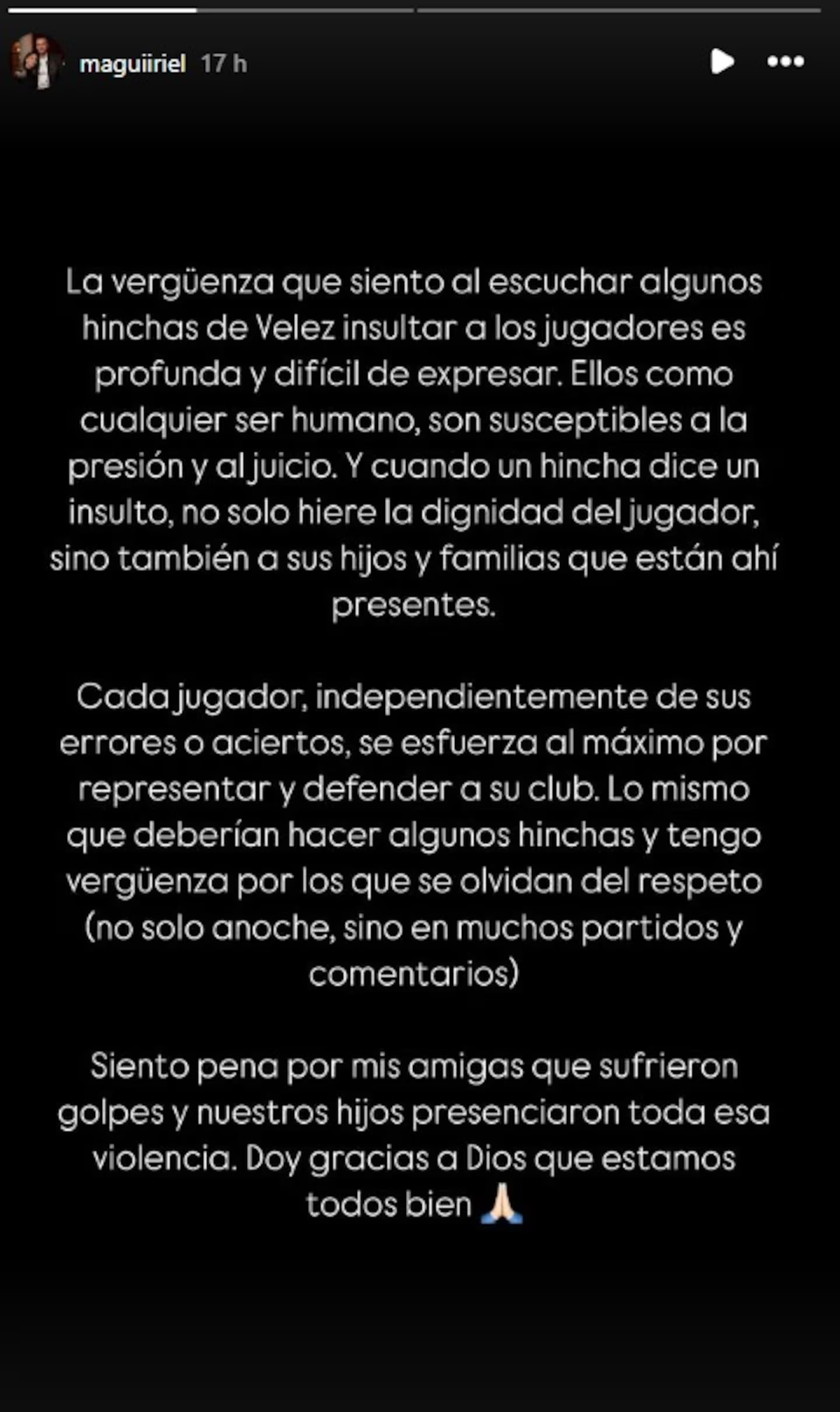 Magalí Riel, esposa de Emanuel Mammana, utilizó sus redes sociales y emitió un fuerte descargo. Magalí Riel, esposa de Emanuel Mammana, utilizó sus redes sociales y emitió un fuerte descargo.