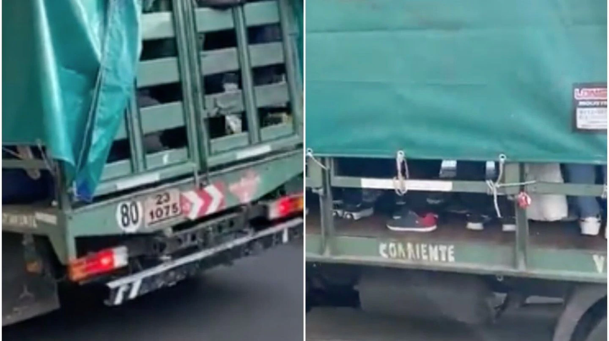 Un video muestra cómo trasladaban a un grupo de militantes en un camión: Así acarrean gente al acto
