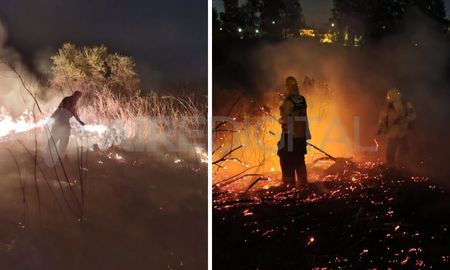 Bomberos de Santa Fe extinguieron un incendio en la Ruta Nacional 168. Bomberos de Santa Fe extinguieron un incendio en la Ruta Nacional 168.