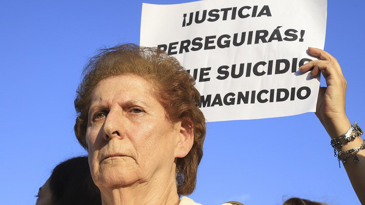 Sara Garfunkel, madre de Alberto Nisman, durante una de las movilizaciones en pedido de justicia por el fiscal.