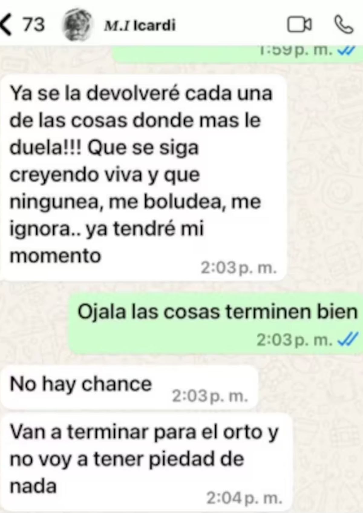 Icardi habría expresado que "ya se la devolvería" a Wanda. Icardi habría expresado que "ya se la devolvería" a Wanda.