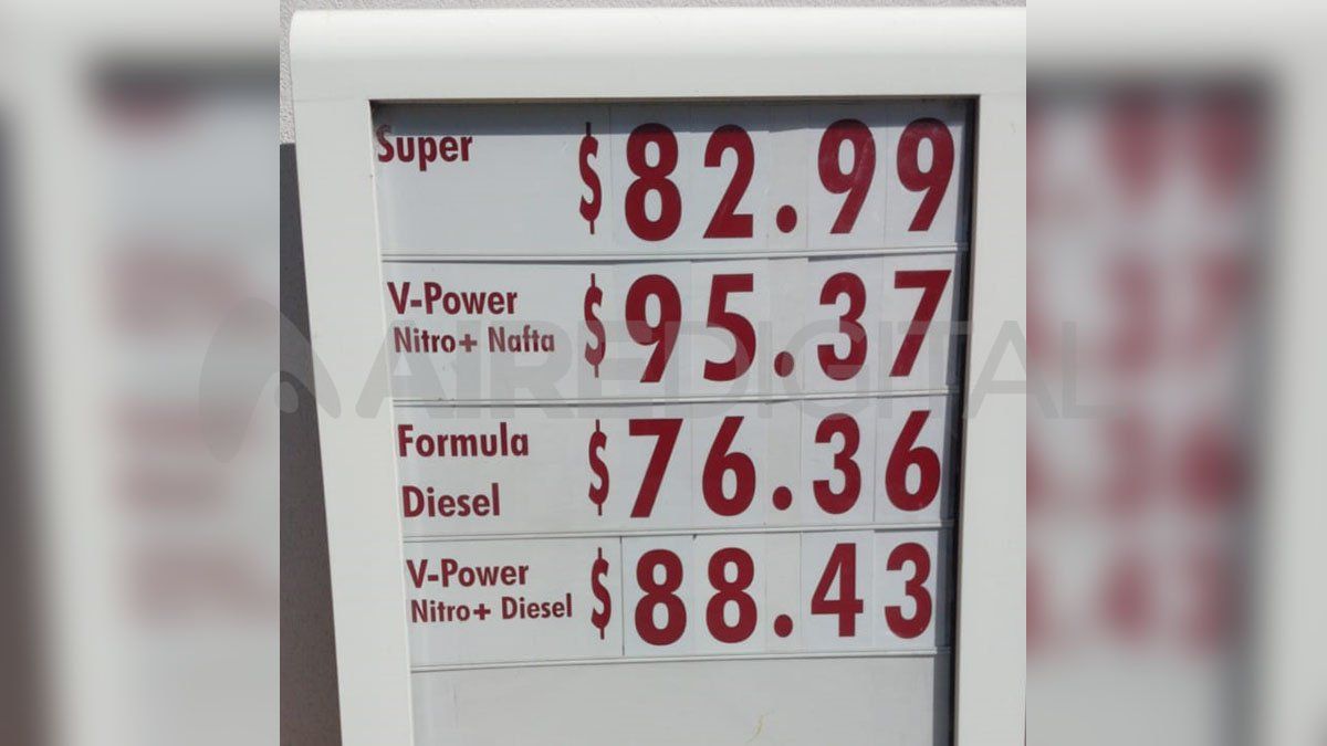 Así quedaron los precios de la nafta en Shell en la ciudad de Santa Fe.