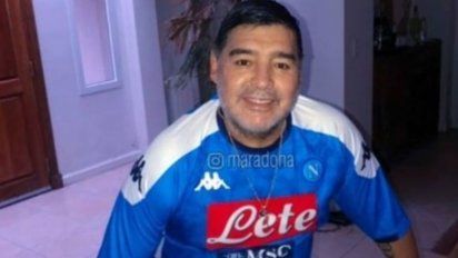 Maradona celebró el título de Napoli en la Copa Italia