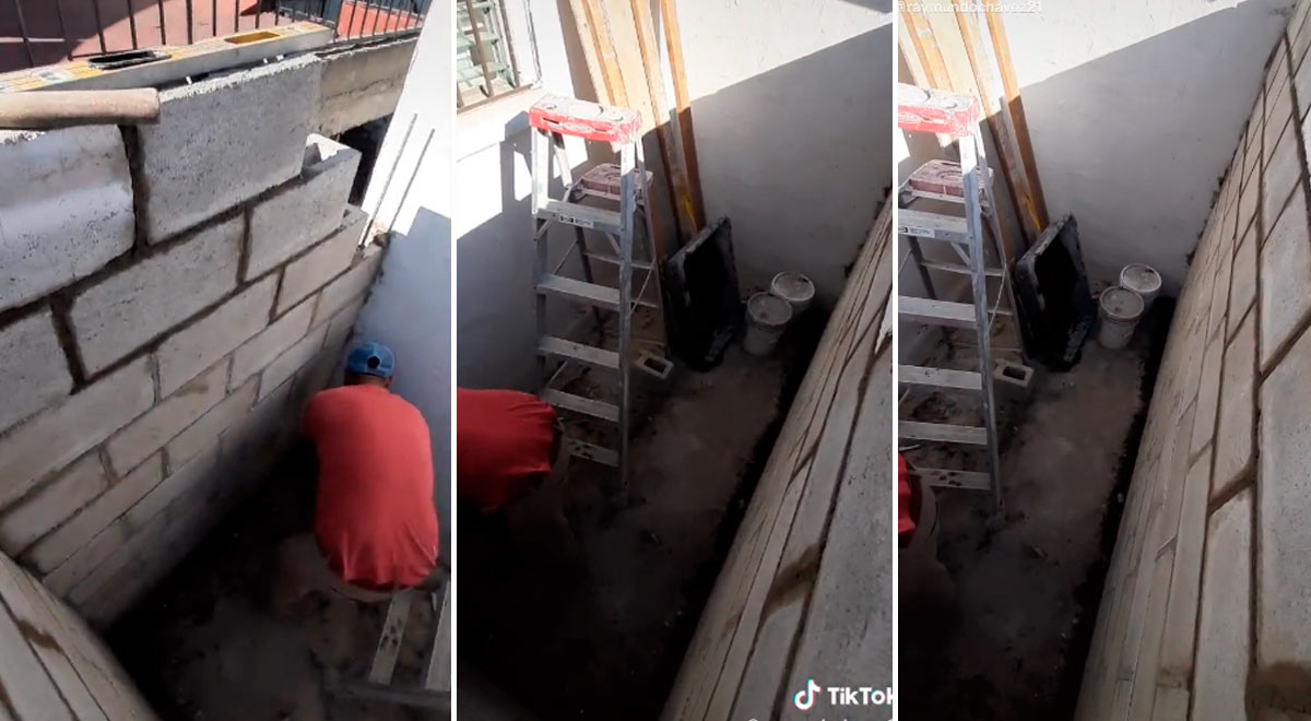 Un albañil se olvidó de hacer una puerta y quedó atrapado en su propia construcción.