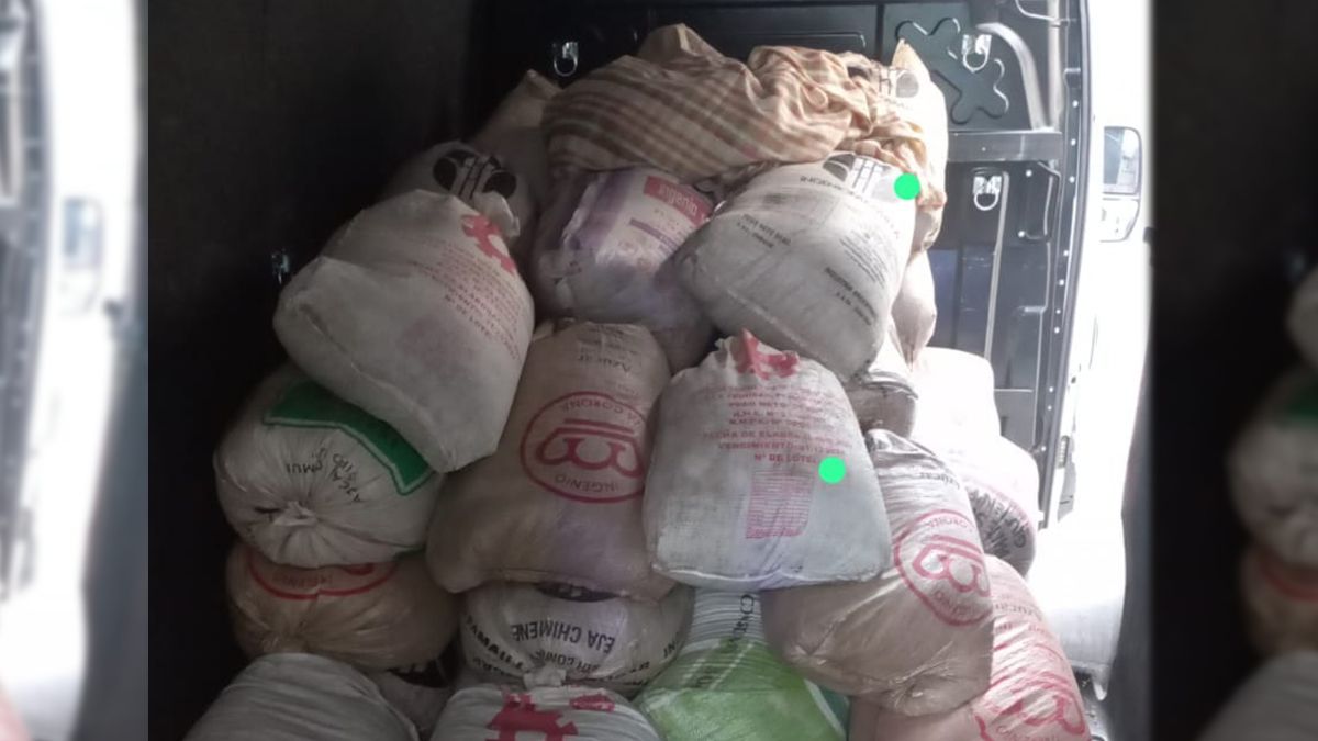 La carga que iba dentro de la combi.&nbsp;