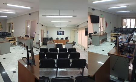 Esta es la sala del Juzgado Federal de Reconquista donde se realizarán las audiencias del nuevo sistema acusatorio. Esta es la sala del Juzgado Federal de Reconquista donde se realizarán las audiencias del nuevo sistema acusatorio.