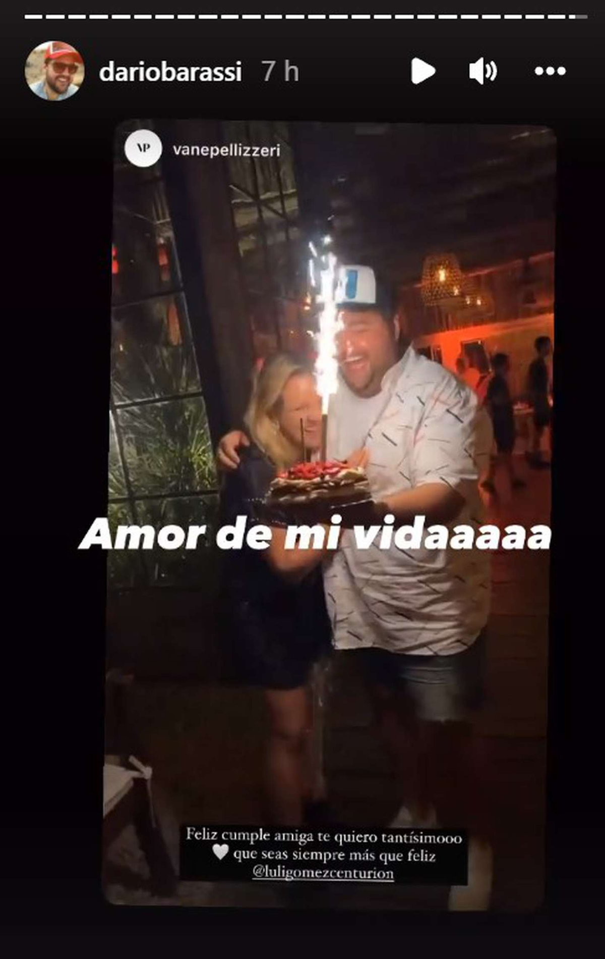 Dar&iacute;o Barassi festej&oacute; el cumplea&ntilde;os de su mujer.