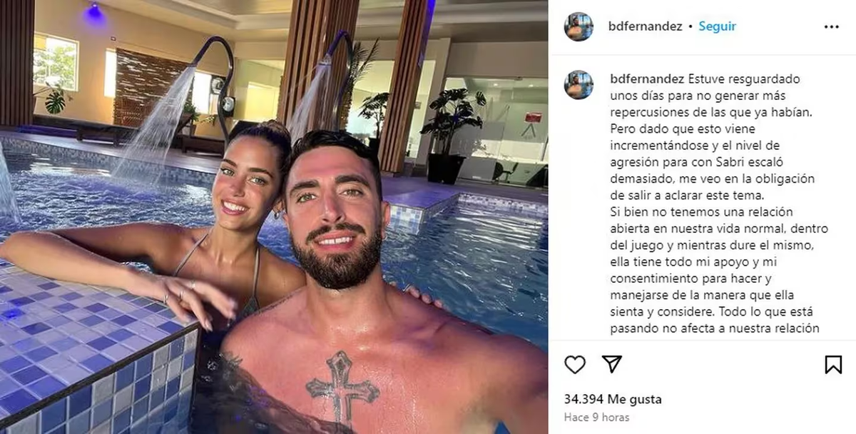 Brian dejó en claro que respeta lo que haga Sabrina en la casa de Gran Hermano. Brian dejó en claro que respeta lo que haga Sabrina en la casa de Gran Hermano.