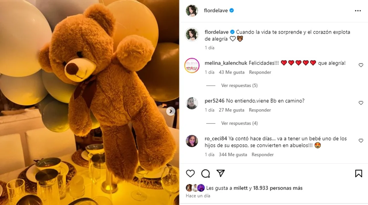 Flor de la V anunció que será abuela. Flor de la V anunció que será abuela.
