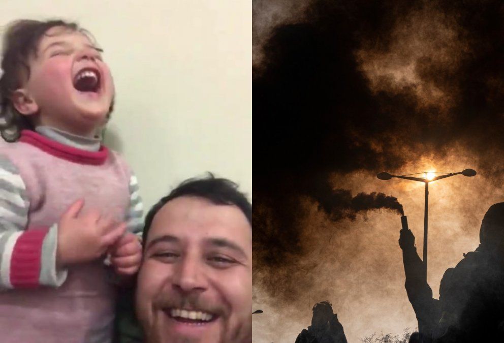 un padre sirio le hizo creer a su hija que la guerra es un juego