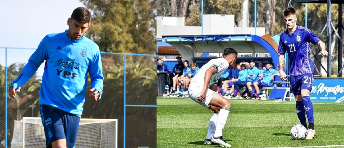 Santiago Pierotti y Kevin Zenón en el entrenamiento de la Selección Argentina Sub 23. Santiago Pierotti y Kevin Zenón en el entrenamiento de la Selección Argentina Sub 23.