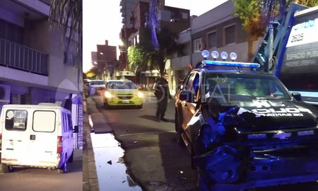 La Trafic embestida por el patrullero La Trafic embestida por el patrullero