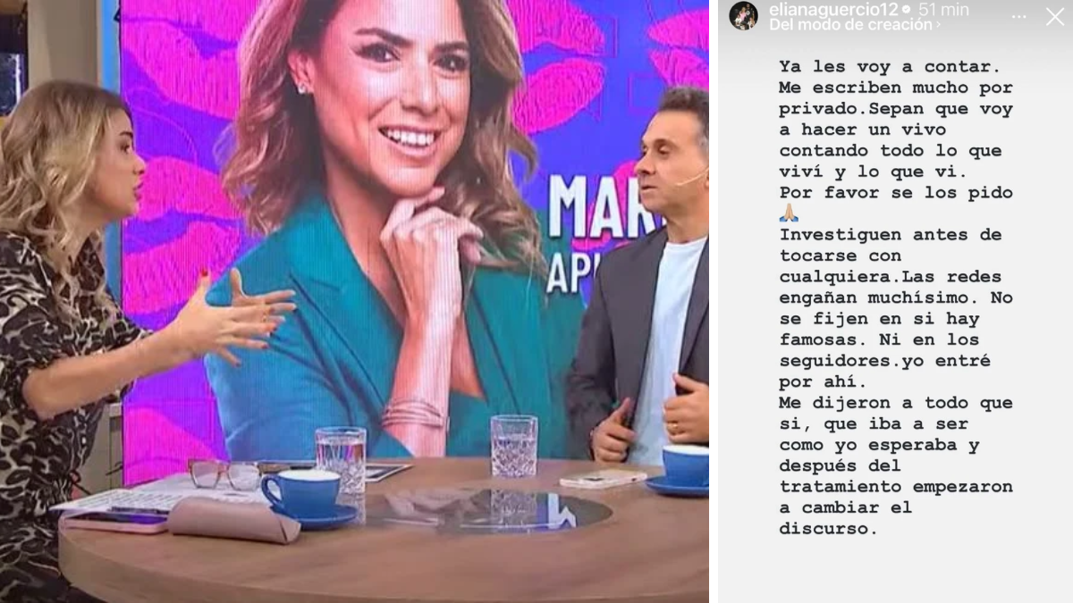 Eliana Guercio adelantó en sus redes que iniciaría acciones contra una médica esteticista y Marina Calabró dio todos los detalles de su situación actual.  