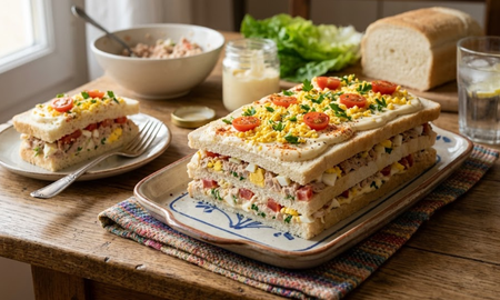 Tarta fría de atún. Tarta fría de atún.