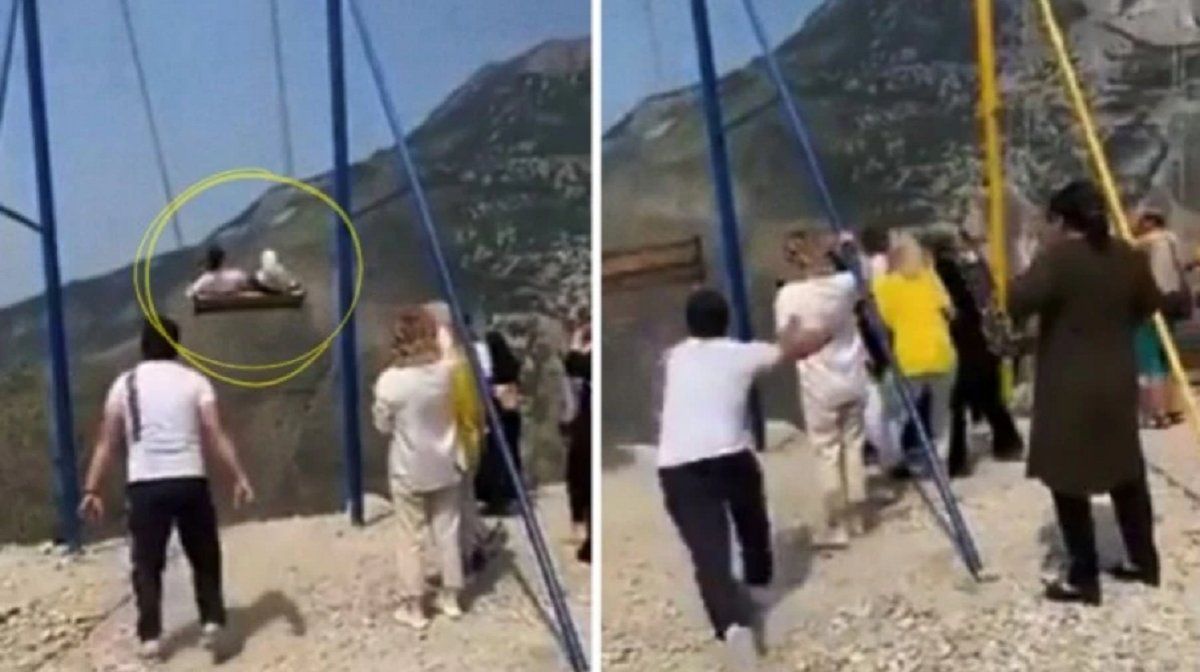 Trágico final: se columpiaban al borde de un precipio