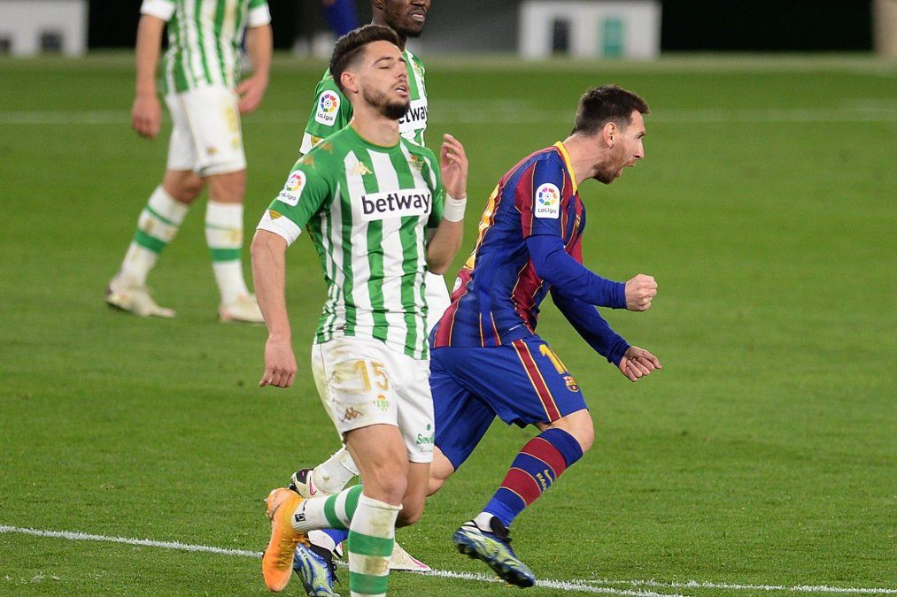 Lionel Messi anotó un gol en el triunfo del Barcelona 3-2 ante el Betis