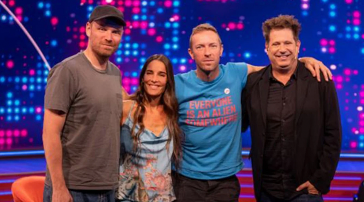 Chris Martin y Jonny Buckland, líderes de la banda británica, aceptaron darle un espacio de charla a la nueva diva de los almuerzos y al periodista de La Viola.