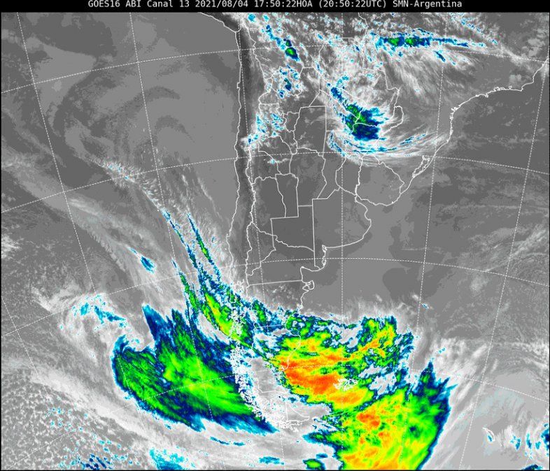 En la imagen satelital se observa que el cielo de nuestra región permanece con poca nubosidad.