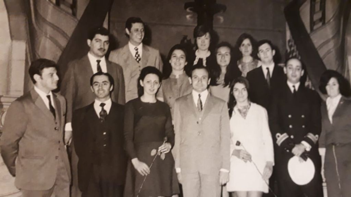 Varios de los socios fundadores del CAM en el primer Congreso Argentino de Meteorología en octubre de 1970.