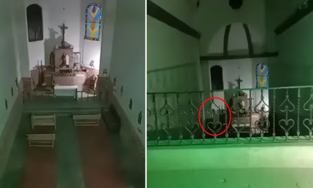 Visitó una iglesia durante la noche y captó a un ser siniestro en medio del templo: Lo grabé Visitó una iglesia durante la noche y captó a un ser siniestro en medio del templo: Lo grabé