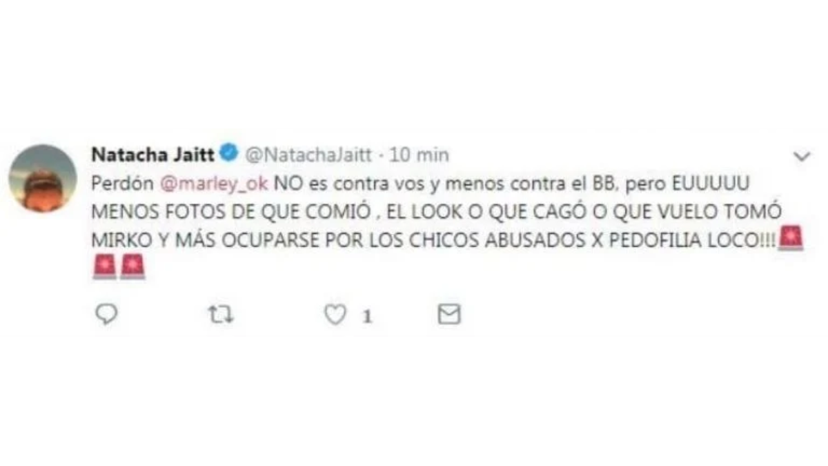 El llamativo posteo que Natacha Jaitt hizo en 2018. El llamativo posteo que Natacha Jaitt hizo en 2018.