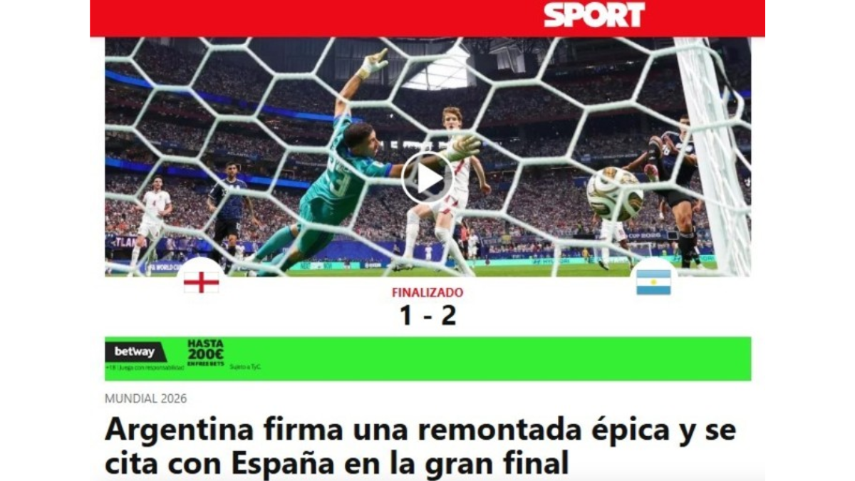 Así tituló Sport. Así tituló Sport.