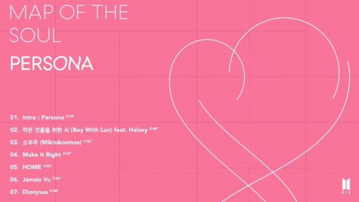 BTS revela la lista de canciones de Map of the Soul Persona