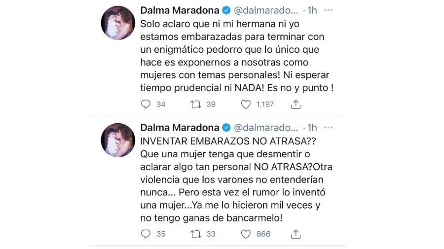 Dalma Maradona habló de su supuesto embarazo: