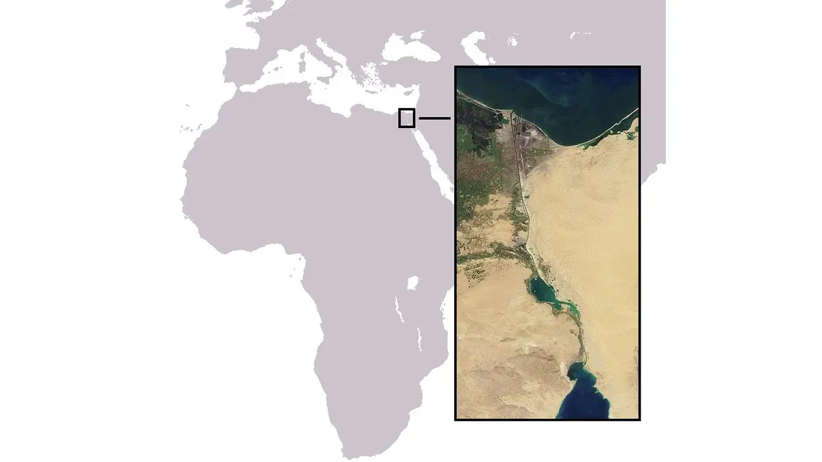 El Canal de Suez es una de las principales vías de comunicación comercial entre Asia, África y Europa.