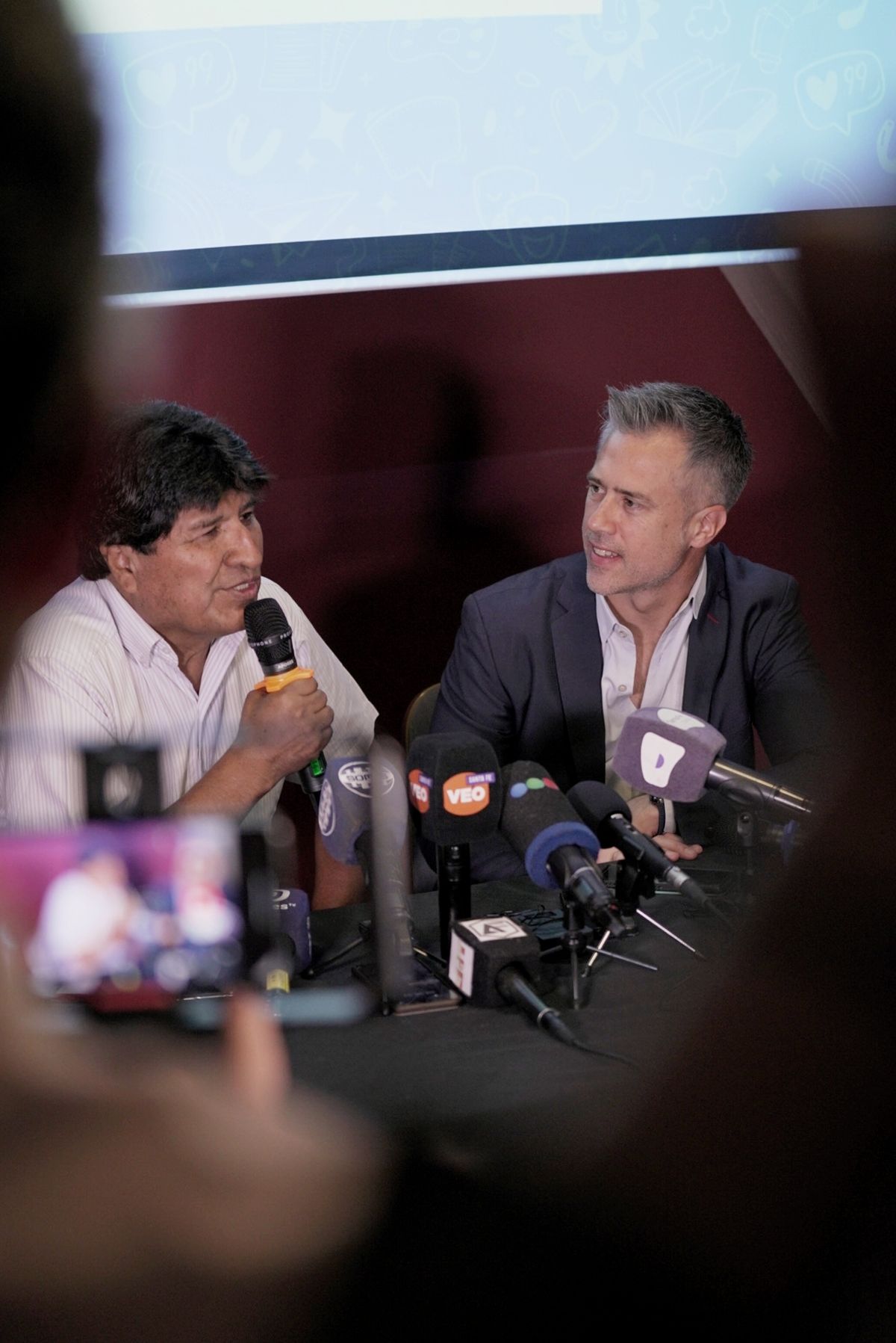 Este jueves, Evo Morales y Leandro Busatto dieron una conferencia de prensa en Santa Fe.