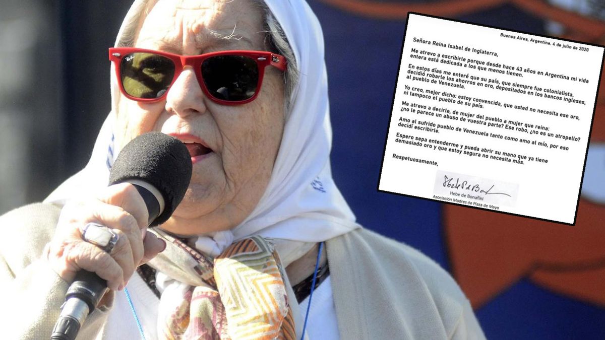 Hebe de Bonafini le envi&oacute; una carta a la reina de Inglaterra pidi&eacute;ndole por las reservas de oro de Venezuela.