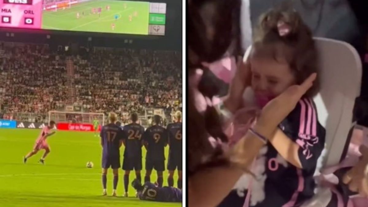 Una bebé recibió un pelotazo de Lionel Messi cuando el partido estaba a punto de finalizar.