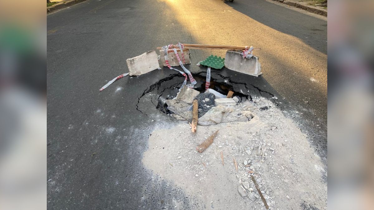 Los vecinos improvisaron para evitar las consecuencias del hundimiento en Santa Fe.