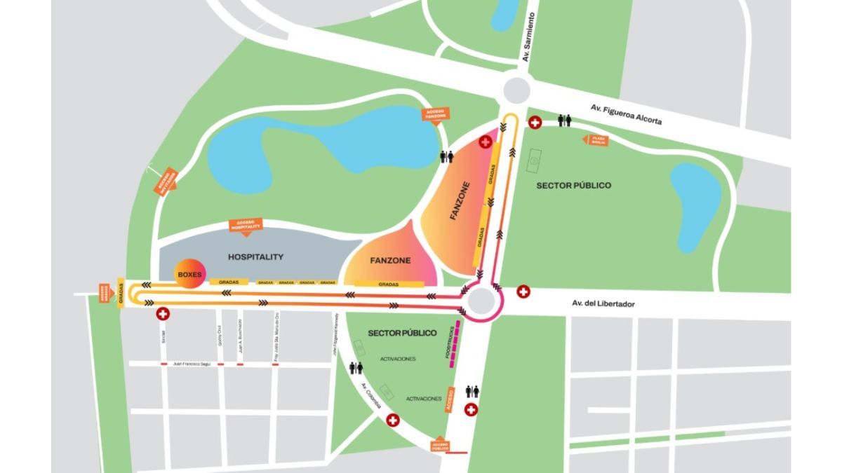 El recorrido de Colapinto en su exhibición por Buenos Aires. (Foto: GCBA). El recorrido de Colapinto en su exhibición por Buenos Aires. (Foto: GCBA).