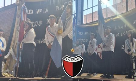 Jugadores de la pensión de Colón por primera vez fueron abanderados en la escuela Jugadores de la pensión de Colón por primera vez fueron abanderados en la escuela