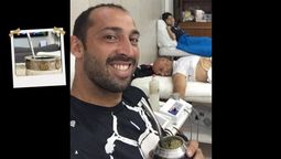 Marcos Díaz subió una foto de su mate y un detalle grabado llamó la atención de los hinchas de Colón