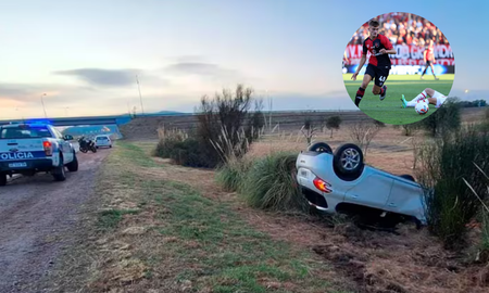 El futbolista Martín Luciano volcó con su auto en San Luis pero afortunadamente no presentó lesiones de gravedad. El futbolista Martín Luciano volcó con su auto en San Luis pero afortunadamente no presentó lesiones de gravedad.