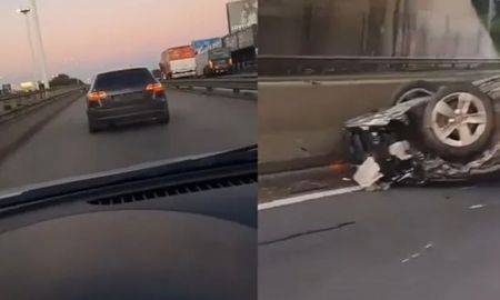 El accidente quedó registrado en un video de una persona que manejaba con el celular. El accidente quedó registrado en un video de una persona que manejaba con el celular.