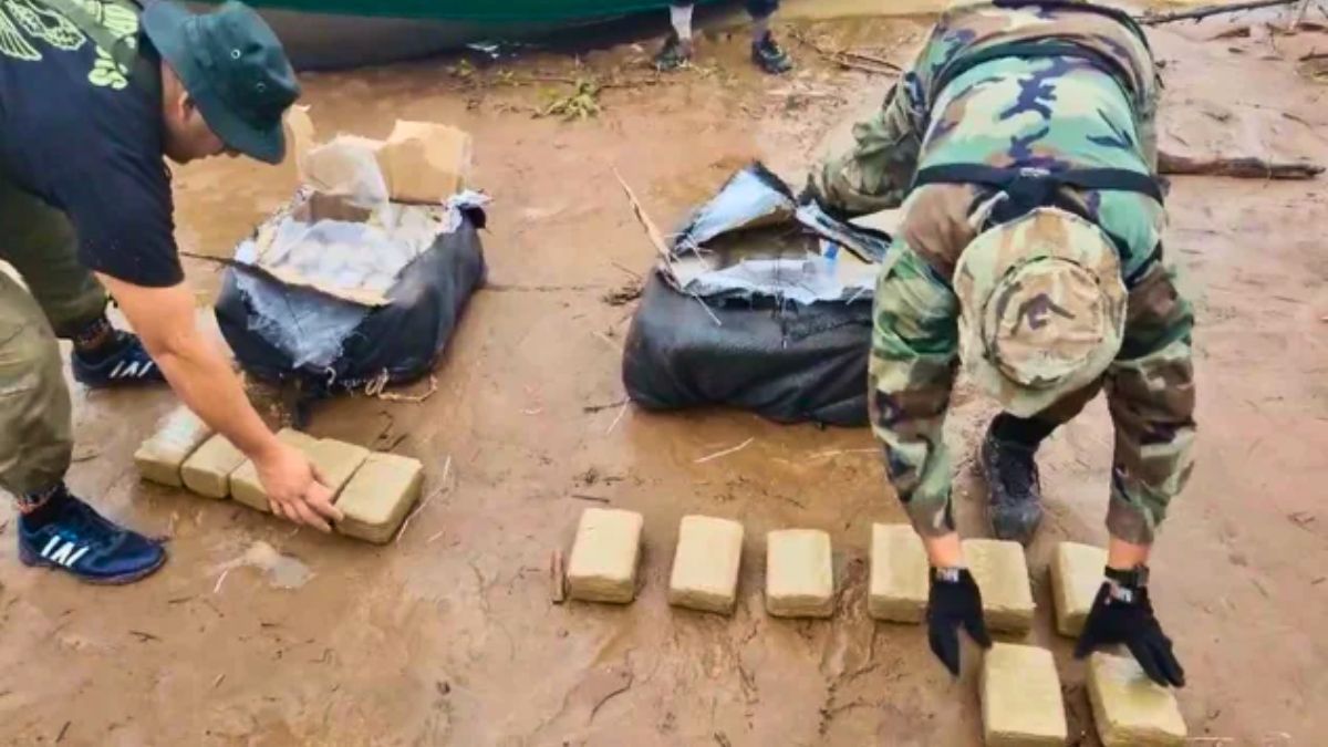 En total había 47 paquetes dentro de las bolsas.