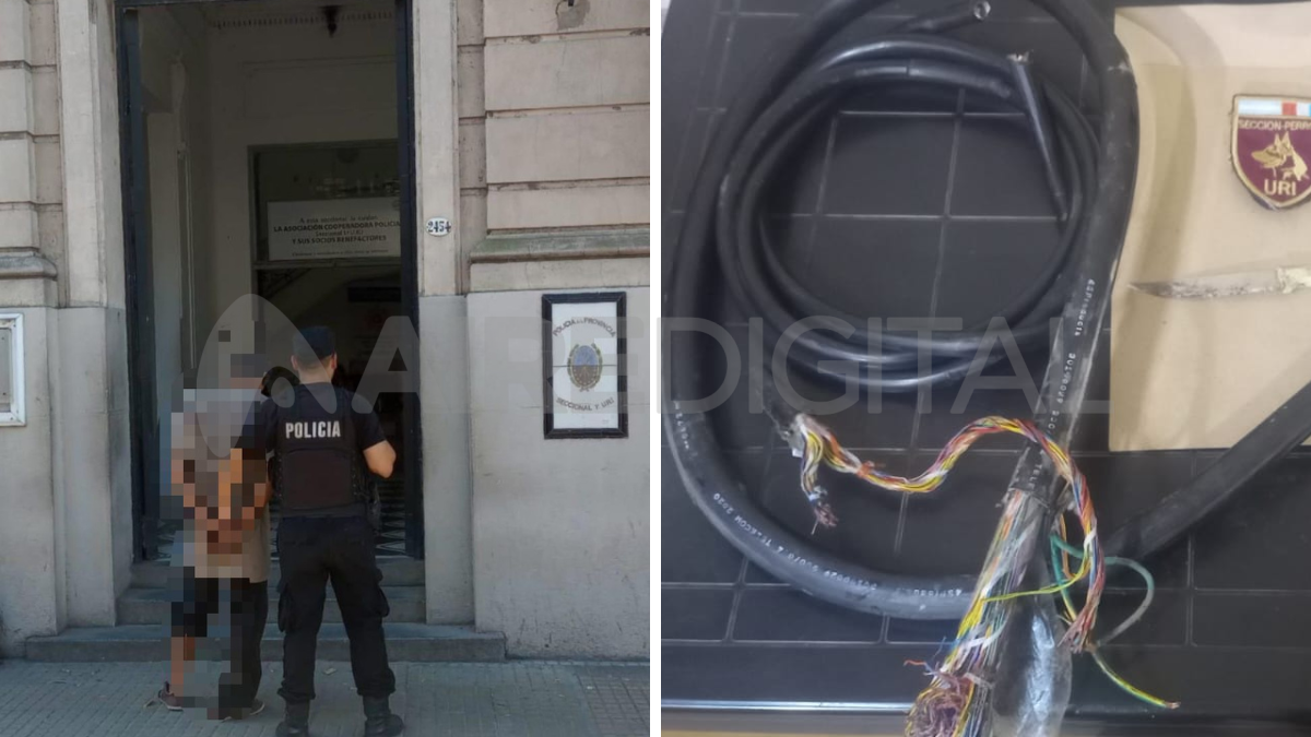 Ciudad de Santa Fe: ante la mirada de los vecinos robó cables, se fue caminando y lo metieron preso